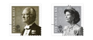 Le roi et la reine de Suède sur des timbres suédois