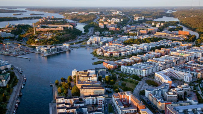 Hammarby Sjöstad, vue aérienne