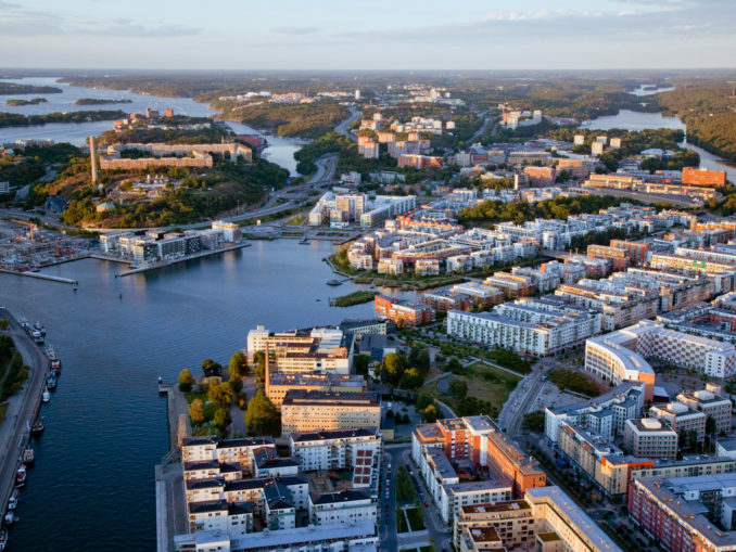 Hammarby Sjöstad, vue aérienne
