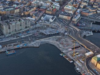 Vue aérienne de Slussen 2017