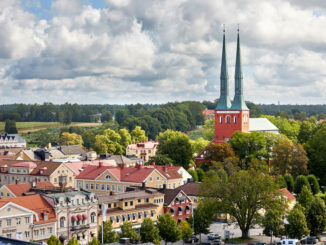 Vue sur Växjö et la cathédrale