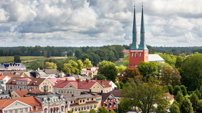 Vue sur Växjö et la cathédrale