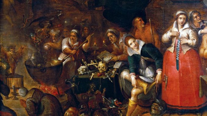 La cuisine des sorcières, peint par Frans II Francken