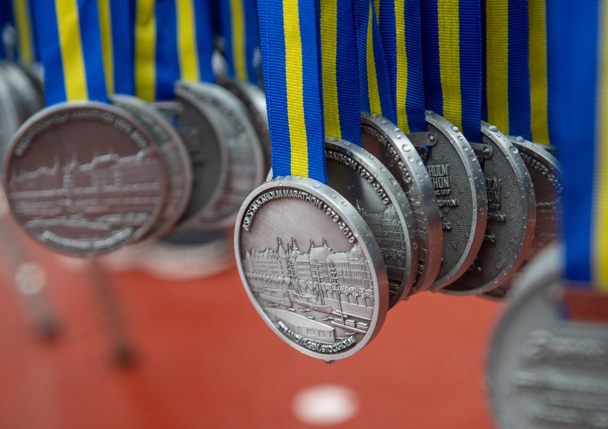 A l'arrivée, la même médaille. ©Marathon de Stockholm, 2019