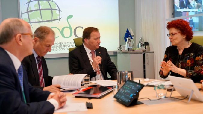 Rencontre du Premier ministre Stefan Löfven avec la directrice de l'ECDC Andrea Ammon le 3 mars 2020