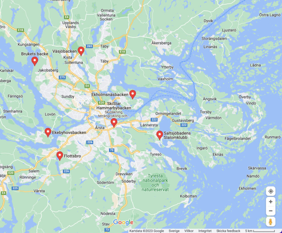 Stations de ski autour de Stockholm