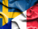 Drapeaux suédois et français